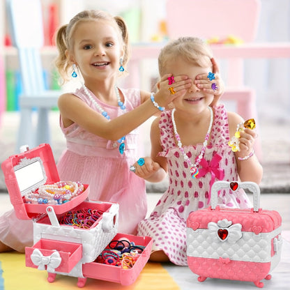 Kids Jewelry & Dress-Up Set 152 PCS – Costume Jewelry Hair Clips Bands & Accessories for Girls Ages 3+ | Princess Dress Up Toy | Best Birthday Christmas Gift for Little Girls