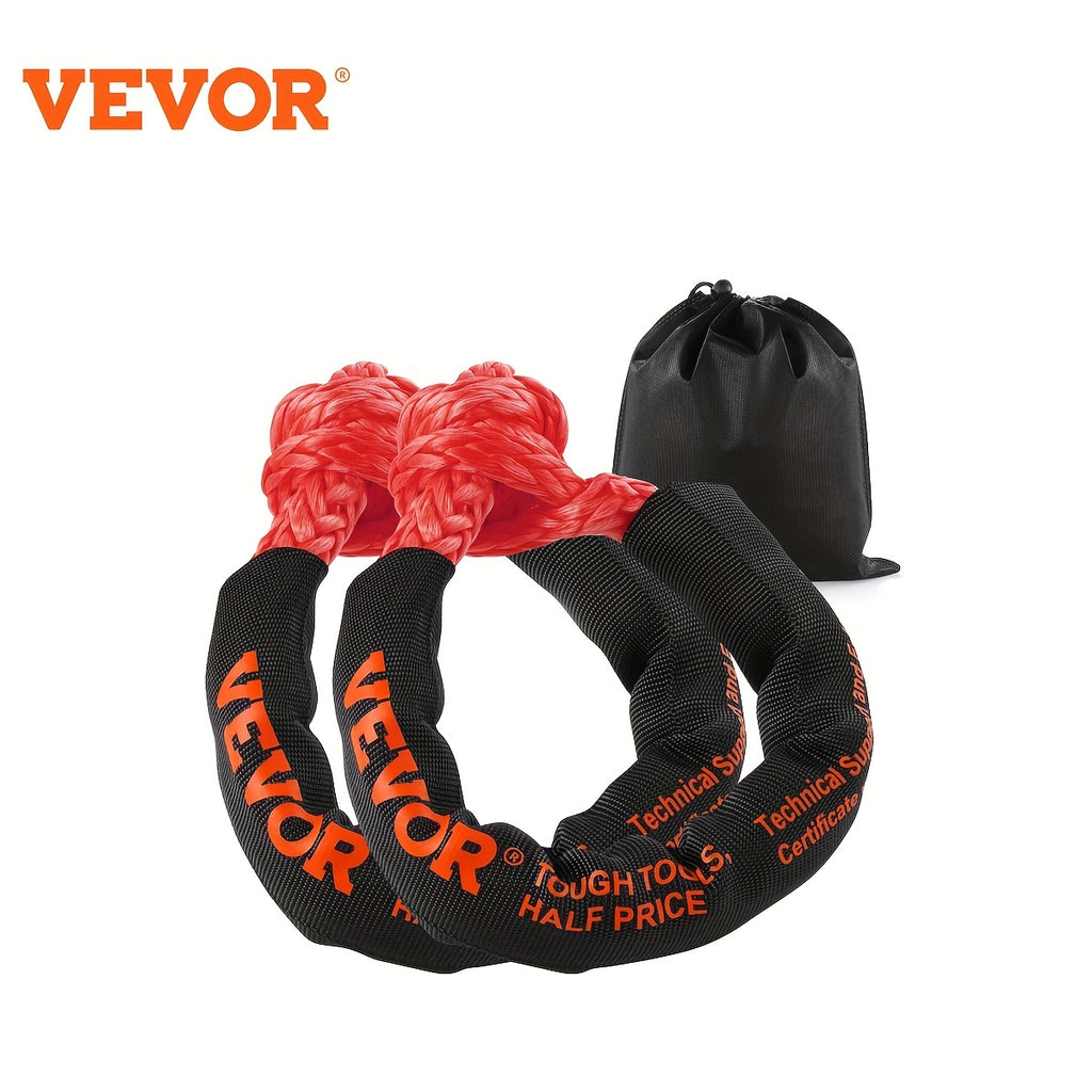 VEVOR Soft Shackle Synthetic Recovery Rope 2PCS 1/2"x22" 44092lbs Break Strength