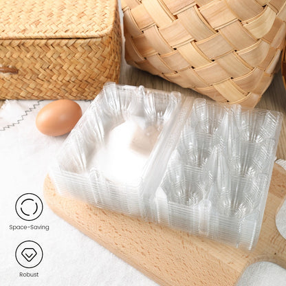 Plastic Egg Cartons, 60 Pack Clear 6-Cavity Reusable Egg Holders with 4 Label Stickers – Bulk Egg Carton Set for Home, Ranch, Chicken Farm, Market Display, Kitchen Storage and Refrigerator