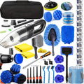 46pcs Car Cleaning And Washing Kit, Internal Detail Cleaning Kit, Equipped with High-power Handheld Vacuum Cleaner, Foldable Bucket, Windshield Tool, Snow Shovel, Tire Brush, Complete Set Of Car Care Tools, Holiday Gift for Family