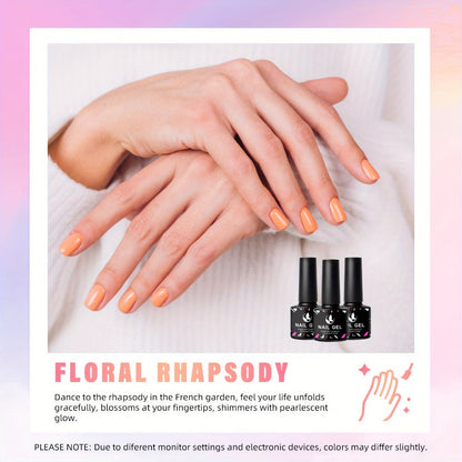 Pastel Gel Nail Polish Set 32 Colors Floral Rhapsody Series – Nude Gray Pink Blue Soak-Off UV/LED Curable, Four Seasons Manicure Starter Kit for Women Salon & Home Nail Art Gift
