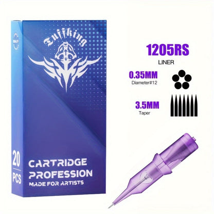 Disposable Tattoo Needles Mixed Size Sterilized RL RS M1 0.35mm – Safety Tattoo Needle Set for Tattoo Artists and Beginners, Body Art Supplies 30 40 100 Piece Bulk Pack