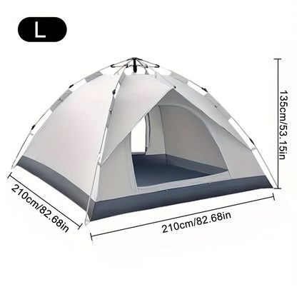 Instant Setup Camping Tent 2 Person 3-Second Auto Pop-Up Fiberglass Poles Oxford Cloth All-Season Zip Closure Hiking Travel Beach Tent Small Large Double Door