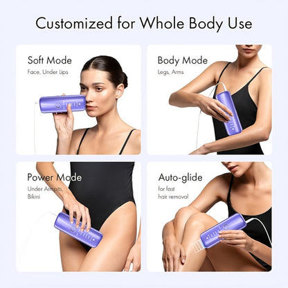 IPL Hair Removal Machine 3-in-1 Permanent Hair Removal Device 999900 Flashes | Painless Laser Epilator for Women Men Full Body Face Legs Arms Bikini Line | Home Use Skin Rejuvenation Acne Care