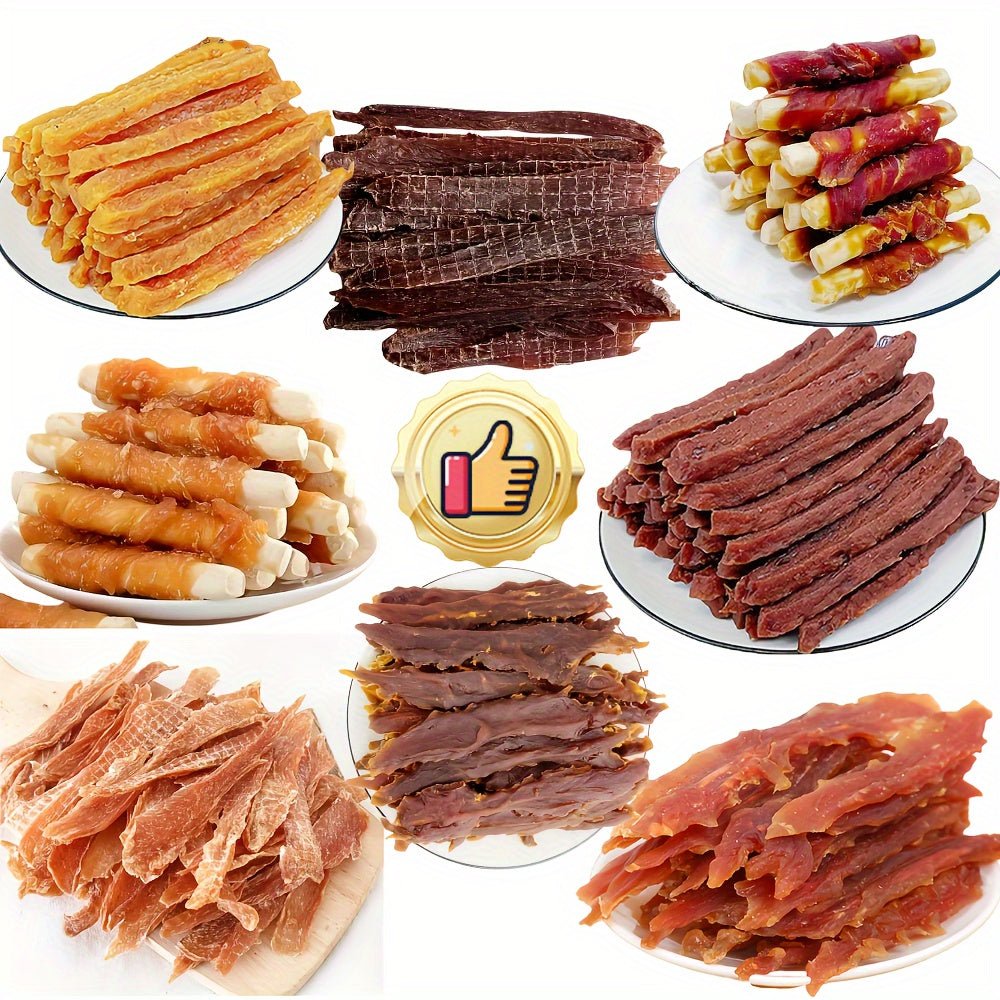 Dog Jerky Treats 400g Mixed Flavor Pack – Chicken & Duck Jerky, High Protein Low Fat, Long Lasting Chews, Digestible Training Reward Snacks for Small Medium Large Dogs