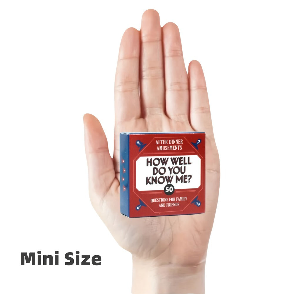 How Well Do You Know Me Card Game – 50 Questions Conversation Starter for Family & Friends, Portable After Dinner Party Game for Camping, Holidays & Game Night