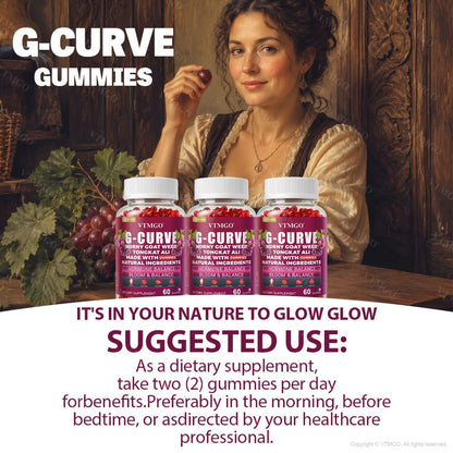 Women's Curve Enhancement Gummies with Maca Root Saw Palmetto Tribulus Terrestris L-Arginine — Natural Body Volumizing & Hormonal Balance Support | Grape Flavor | 60 Count