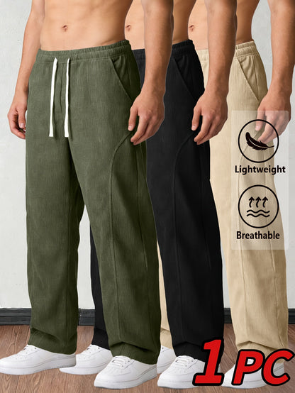 Men's Corduroy Trousers - Drawstring Waist With Pockets