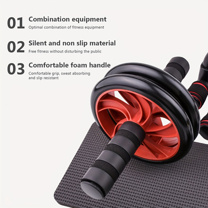 7-Piece Ab Workout Set – Push-Up Bars, Ab Wheel, Mini Mat, Resistance Band, Jump Rope & Hand Gripper – Core Training Kit for Men & Women, Home & Gym Fitness Gift