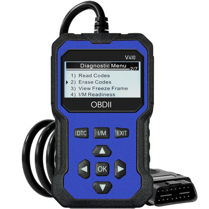 Advanced OBD II Scanner for Car Engine Fault Codes - CAN Diagnostic Tool with Freeze Frame & I/M Monitor, 9 Protocols, 6 Languages, Direct OBDII Connection, Compatible with 1996+ US/EU/Asian Vehicles, Vehicle Maintenance, Ergonomic Design, Easytouse Butto