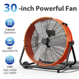 30" Orange Fan