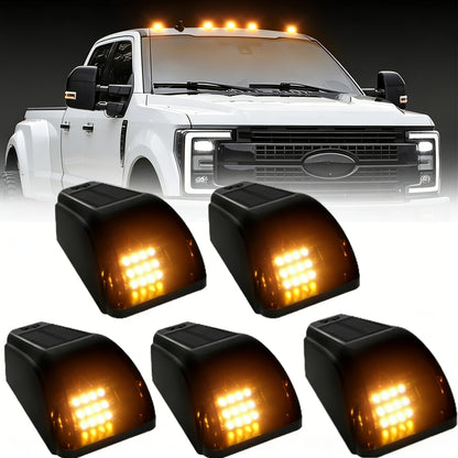 5pcs Multicolour Light Wireless Solar Powered Cab Lights With Motion Vibration Sensor For Truck for truck Cab Roof Lights For Car Cab Lights For Universal Car Easy To Carry 16Led, Without Battery