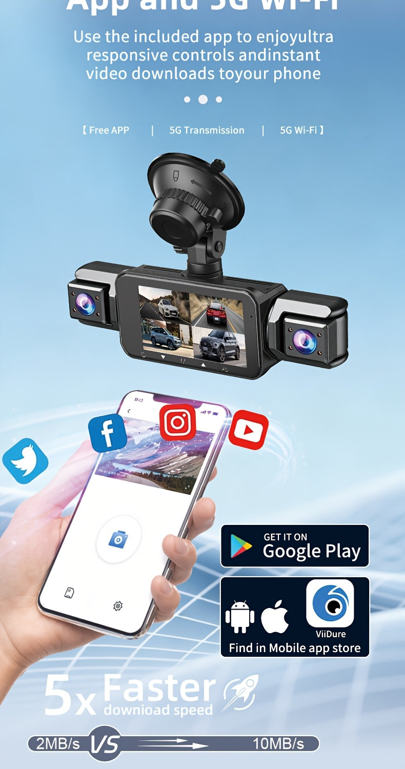 360 ° 3/4-channel 1080P High-definition Ultimate Safety Driving Recorder Set, Dash Camera for Cars, Night Vision, Loop Recording - Car, 24/7 Recording Parking Mode Monitor, WDR, G-Sensor, Optional 32GB Card