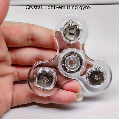 LED Spinning Top Fidget Toy 12 Pack Glow in the Dark Crystal Gyroscope with Vibrant Lights 4-Gear Colorful Spin Top for Kids Boys Girls Party Favors Birthday Christmas Gift