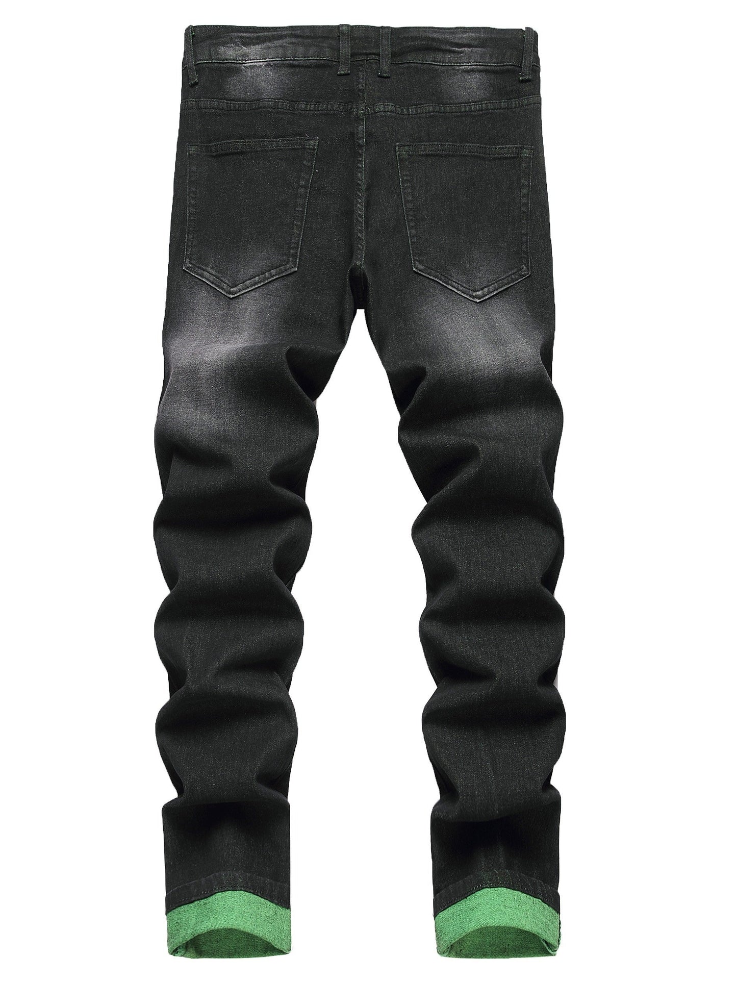 Women's Mid-Rise Jeans - Black Distressed Stretch