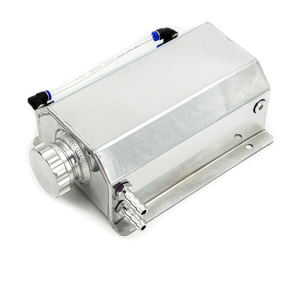 Coolant Overflow Reservoir Tank - 2L Universal Polished Aluminum Expansion Catch Can, Radiator Coolant Recovery Tank for Chevy, GMC, Buick & Most Vehicles
