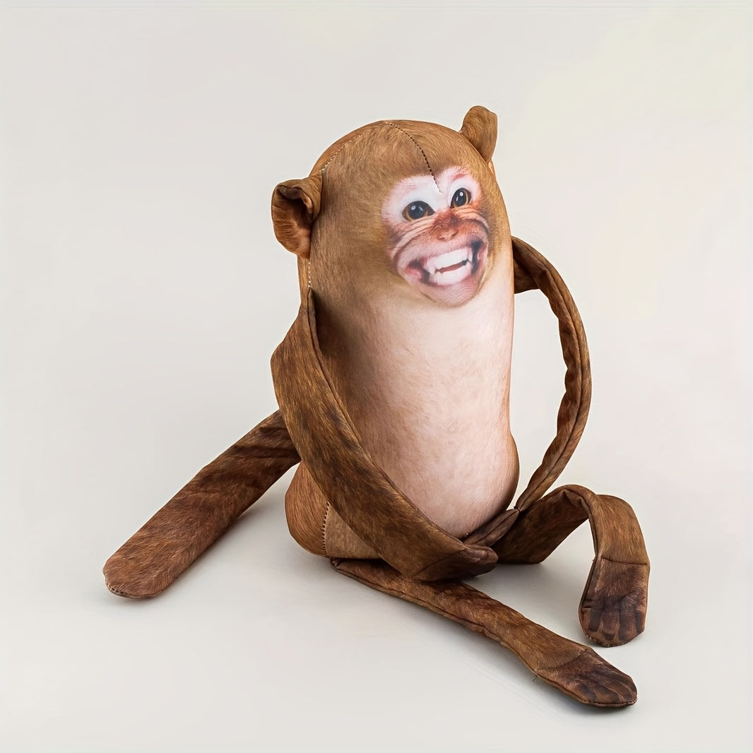 Magnetic Monkey Plush Toy 9.8 Inch — Funny Hanging Fridge Magnet Stuffed Animal Mischief Monkey for Office Home Kitchen Locker Decor | Gag Gift White Elephant Secret Santa Birthday Party Gift for Adults