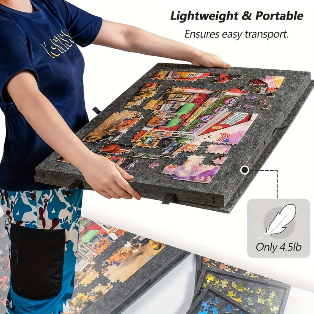 Jigsaw Puzzle Board for Adults 1000 Pieces – 2-in-1 Tilting Stand & Protective Lid, 6 Sorting Drawers, Ultralight Portable Puzzle Table, Ergonomic Gift for Puzzle Lovers
