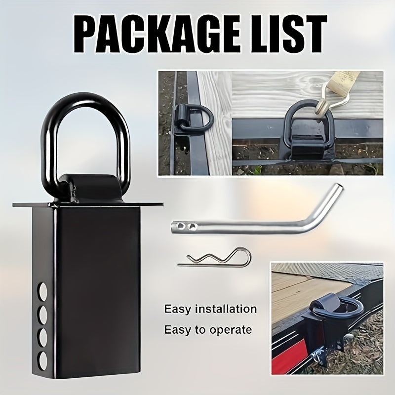 2Pack/ 4Pack/ 8Pack/ 10Pack/ 12Pack/ 16 Pack Stake Pocket D Ring Heavy Duty Adjustable Trailer Stake Pocket, Load Limit 5400 Lbs & 4 Holes for Adjustment, Removable Stake Pocket D-Ring Tie Downs Utility for Flatbed Trucks Black & Silvery
