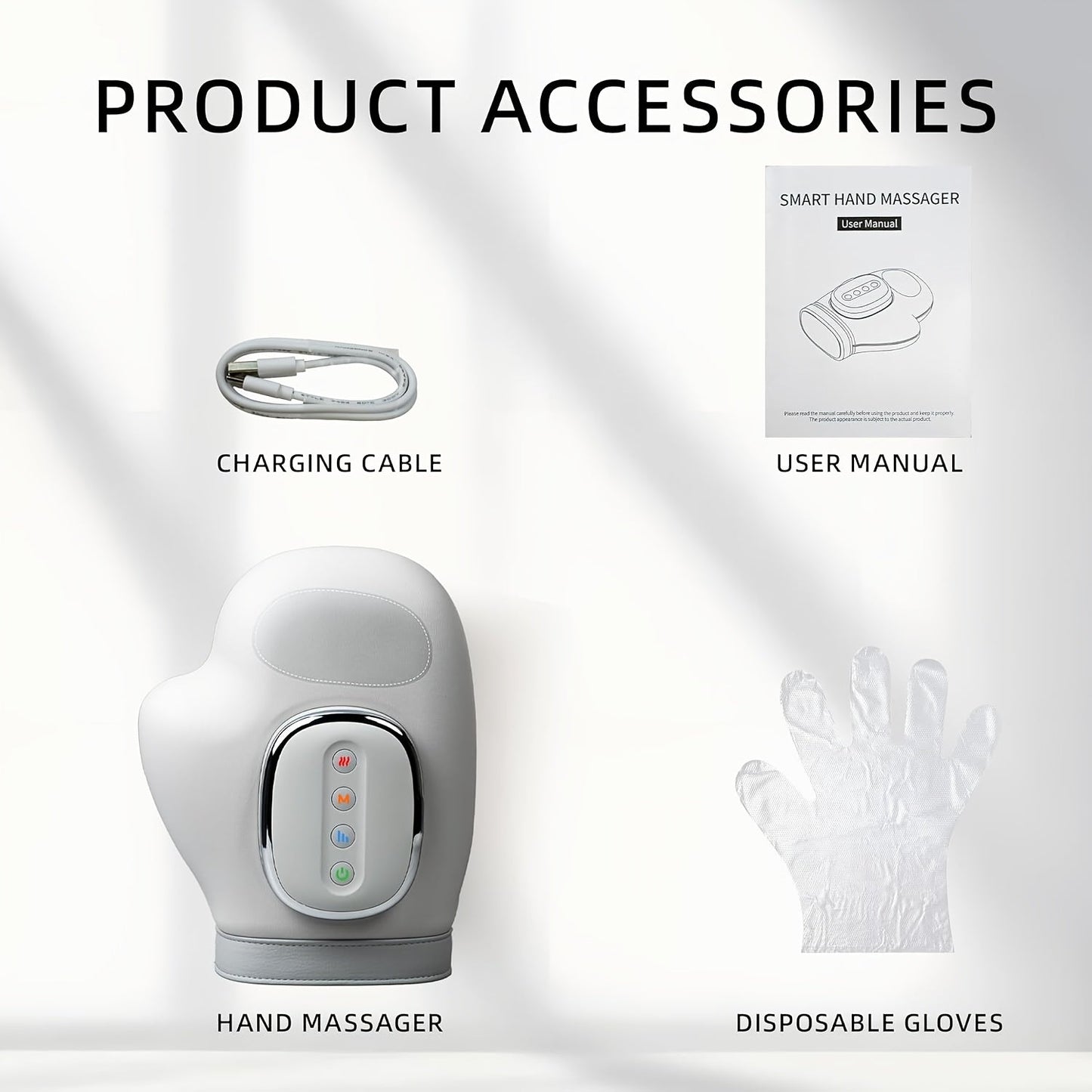 Hand Massager with Heat & Air Pressure – 3D Shiatsu Kneading 6 Modes Rechargeable Portable Hand Massager for Arthritis Pain Relief, Ideal for Office Workers Seniors & Gamers, Finger & Palm Massager