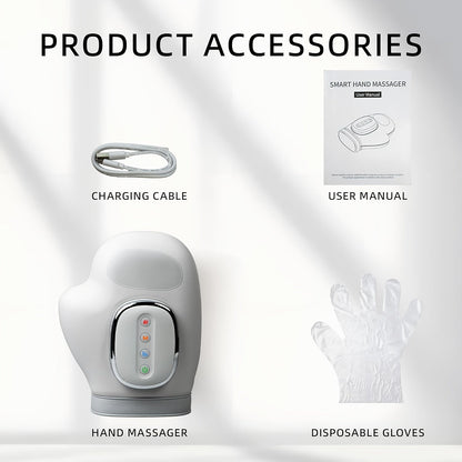 Hand Massager with Heat & Air Pressure – 3D Shiatsu Kneading 6 Modes Rechargeable Portable Hand Massager for Arthritis Pain Relief, Ideal for Office Workers Seniors & Gamers, Finger & Palm Massager
