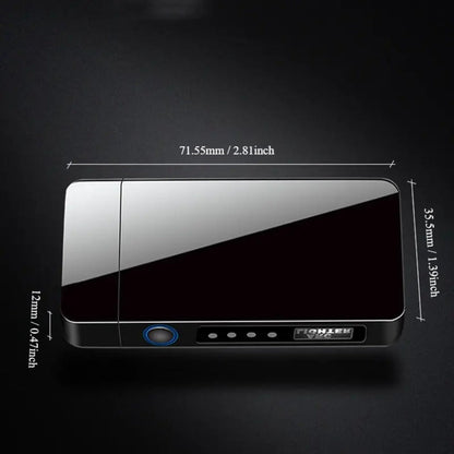 USB Electric Lighter Dual Arc Plasma – Windproof Flameless Rechargeable Lighter with LED Power Display, Touch Sensor, Metal Body, Ideal for Outdoor Camping Candles Holiday Gift (No Battery Required)