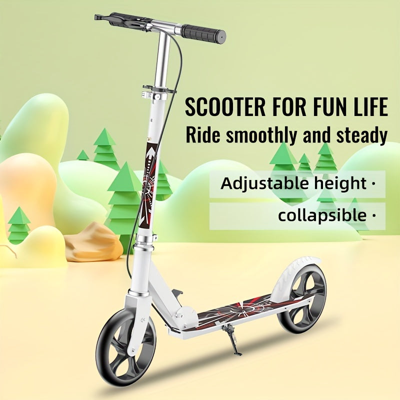 Folding Kick Scooter for Adults & Teens 14+ – Front Suspension, Front Brake, Iron Frame, Compact Urban Commuter