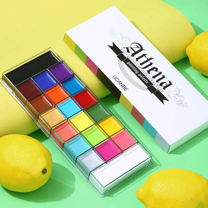 Oil-Based Face Body Paint Palette 20 Colors 168g - Halloween SFX Makeup Kit Black White Flash Tattoo Cosplay Festival Stage Artist Professional Full Size