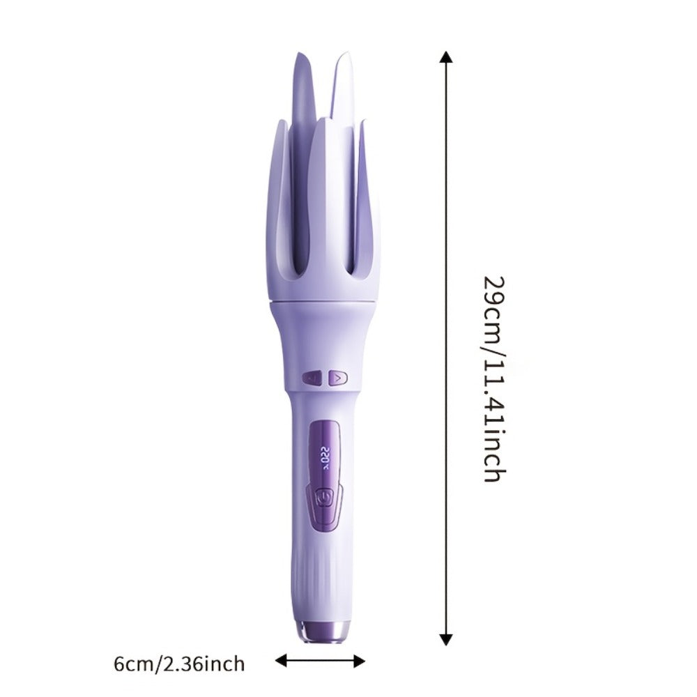 Automatic Rotating Curling Iron 4 Temperature Settings 40M Negative Ion Ceramic Barrel Anti-Tangle Auto Shut-Off Dual Voltage 110-240V Fast Heat 30s Beginner-Friendly Frizz-Free Curls All Hair Types Women