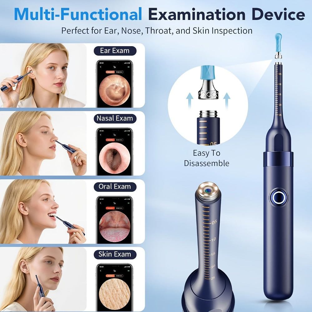 Upgraded 1080P Ear Wax Removal Tool with Camera & Storage Case – LED Light, iOS & Android Compatible, Complete Ear Cleaning Kit, Holiday & Birthday Gift for Whole Family