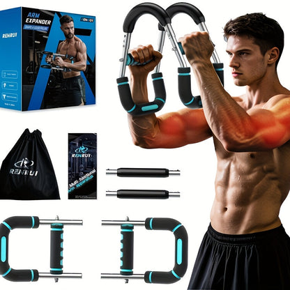 Chest Expander Spring Trainer – U-Shaped Adjustable Arm & Chest Muscle Strength Builder, 60–100 LB Resistance, 2-Level Detachable Design with Comfortable Grip | Portable Home Gym Triceps & Chest Workout Equipment