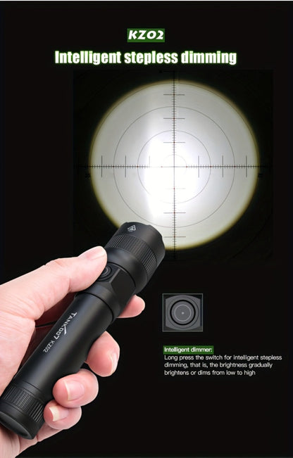 Mini LED Flashlight 18650 Rechargeable Battery | Adjustable Focus & Brightness Zoomable Compact Torch | Textured Grip for Camping Fishing Hiking Outdoor Adventures & Emergency