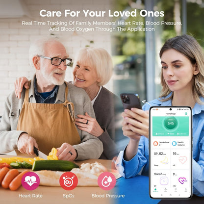Smart Ring Health Fitness Tracker - Sleep Monitor Heart Rate Temperature Blood Pressure Pedometer Calorie Menstrual Cycle Tracker, Bluetooth 5.0 Compatible with iPhone Android, No Subscription Fee