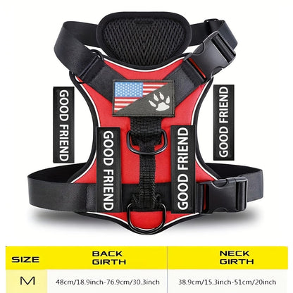 Service Dog Harness with 5 Patches – Reflective Adjustable Oxford Vest with Inner Mesh Layer, Service Dog ID System for Small Medium Large Dogs, XS–XL, 5 Colors