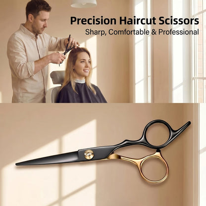 Hair Cutting Scissors Kit 13 Piece - Professional Barber Shears Set with Thinning Shears, Blending Scissors & Accessories, Complete Salon Home Haircut Kit for Men & Women All Hair Types