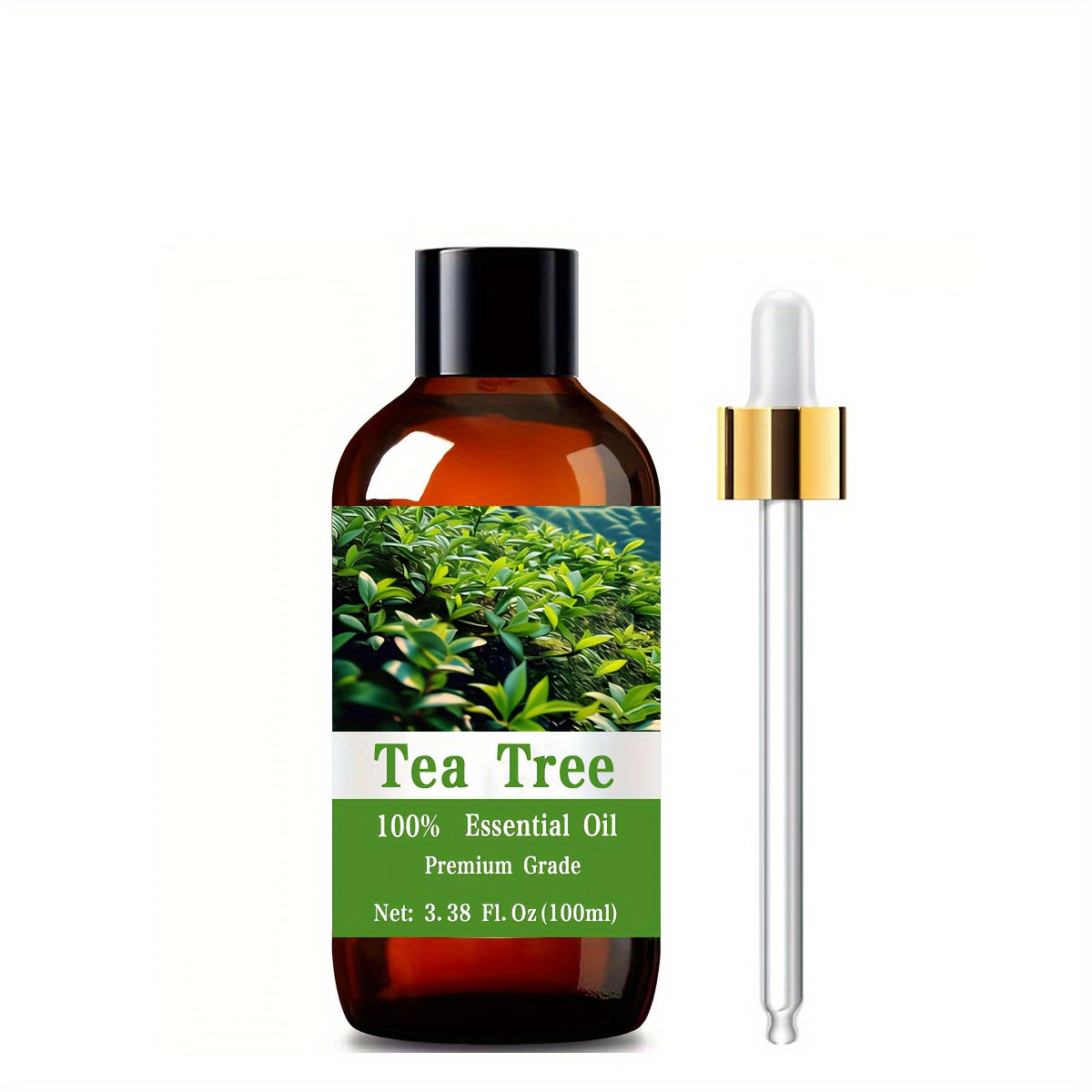 Tea Tree Essential Oil 100ml 100% Pure Natural — Nail Fungus Cuticle Hair Scalp Skin Care Massage Aromatherapy Diffuser Antibacterial Antifungal Gift for Men Women 3.38oz
