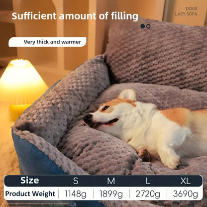 Orthopedic Dog Bed Luxury Extra Large Fluffy Winter Warm Pet Couch, Cat Sofa Kennel Cushion Pad for Small Medium Large Dogs Cats up to 110LB, 4 Sizes S to XL, Includes Cat Teaser Toy