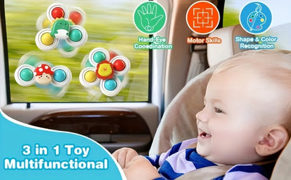Sensory Stacking Toy Set 3-in-1 for Toddlers & Babies – Hand-Eye Coordination & Fine Motor Skills Activity Kit with Soft Cloth Book, Spinning Top & Stacking Cups, Birthday Easter Baby Shower Gift