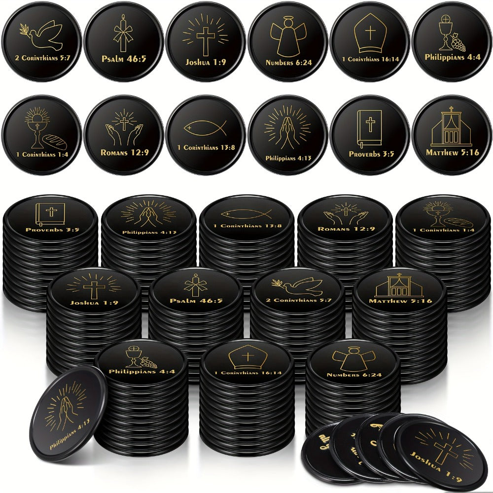 Bible Verse Coins Bulk 120 Pack – Christian Scripture Token Gifts for Church Events, Sunday School Prizes, VBS Rewards, Baptism, Easter Basket Fillers & Religious Party Favors