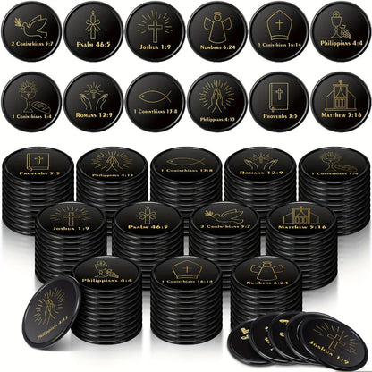Bible Verse Coins Bulk 120 Pack – Christian Scripture Token Gifts for Church Events, Sunday School Prizes, VBS Rewards, Baptism, Easter Basket Fillers & Religious Party Favors