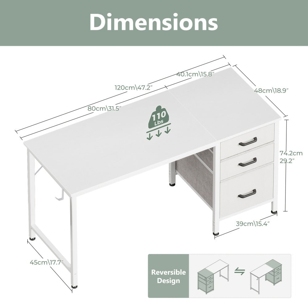 Fabric Computer Desk, Writing and Study Desk for Work, Display, and Everyday Use detail image - detail view 11