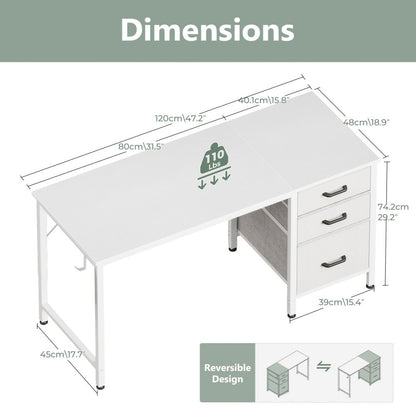 Fabric Computer Desk, Writing and Study Desk for Work, Display, and Everyday Use detail image - detail view 11