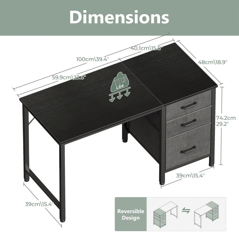 Fabric Computer Desk, Writing and Study Desk for Work, Display, and Everyday Use detail image - detail view 15