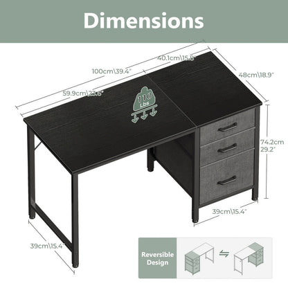 Fabric Computer Desk, Writing and Study Desk for Work, Display, and Everyday Use detail image - detail view 15