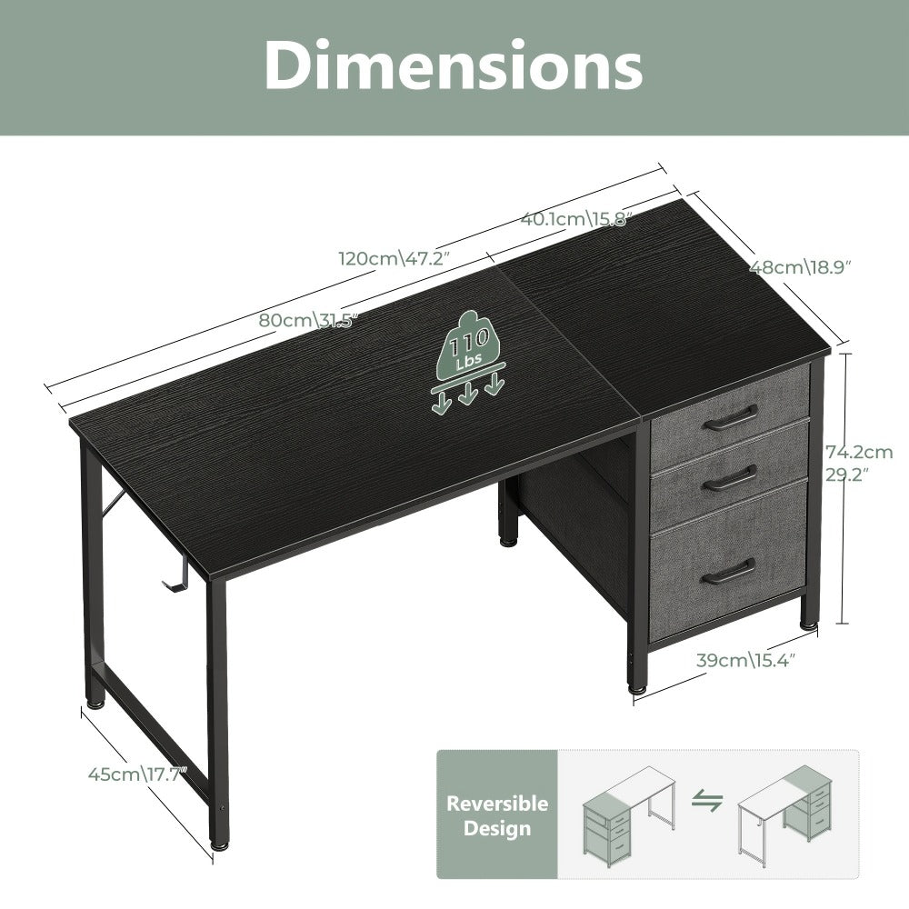 Fabric Computer Desk, Writing and Study Desk for Work, Display, and Everyday Use detail image - detail view 16