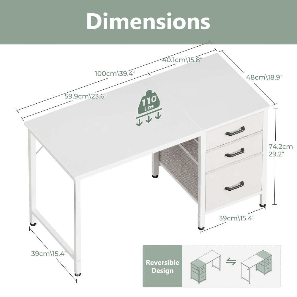 Fabric Computer Desk, Writing and Study Desk for Work, Display, and Everyday Use detail image - detail view 4