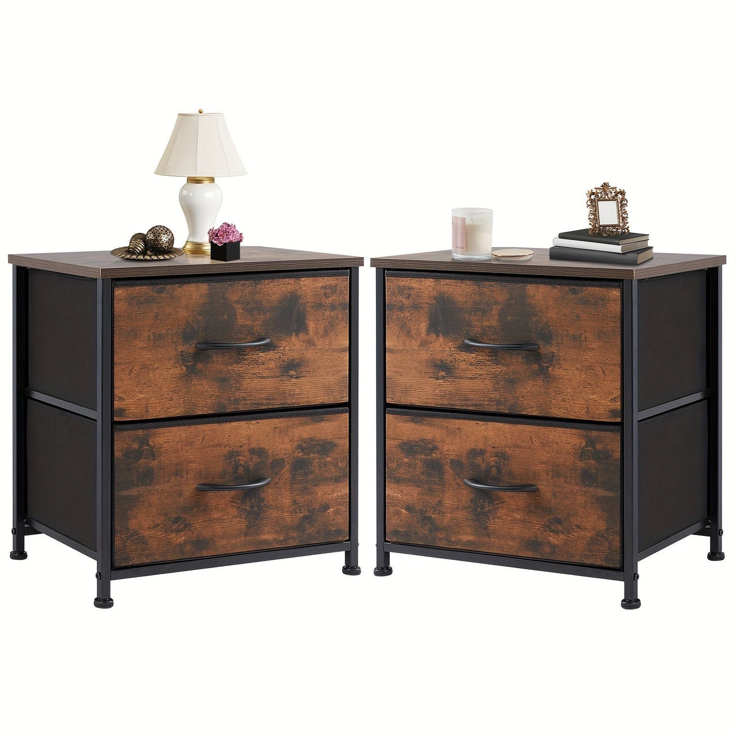 Nightstand shown in the 2 Pack-Rust option