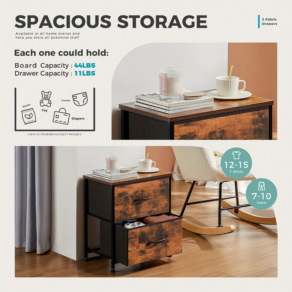 Fabric Nightstand, Bedroom Side Table for Practical Everyday Home Use detail image