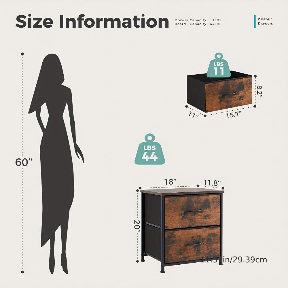 Fabric Nightstand, Bedroom Side Table for Practical Everyday Home Use detail image - detail view 8