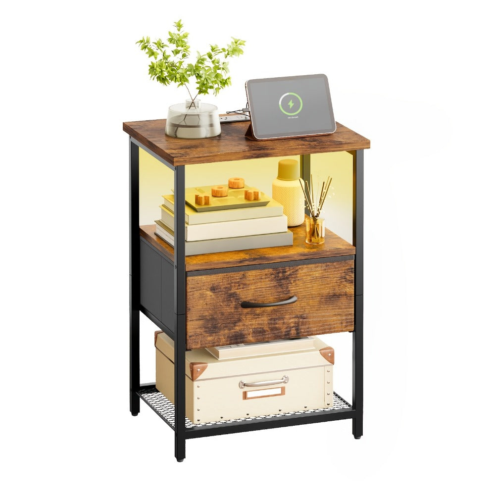 Fabric Nightstand, Bedside Storage Table for Practical Everyday Home Use in Bedroom detail image - detail view 12